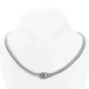 6MM Men's Silver Finish Close Tight Miami Cuban Chain Triple Box Lock 24 inches