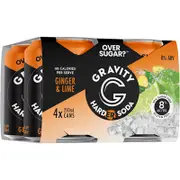 Gravity Ginger & Lime Harder Soda Can 250mL