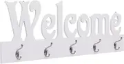 Generic Wall Mounted Coat Rack Welcome White 74x29.5 cm,284247