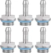 6 PCS PC Water Cooling Two Touch Fitting G1/4 Barb Connector Tube Stainless Steel Plastic Water Cooling Fitting for Water Blocks Radiators Pumps Reservoir (7.2mm)