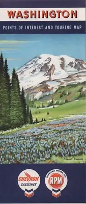 1960 Chevron Road Map: Washington NOS