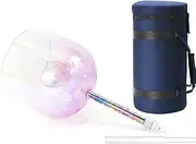 7 Inch Clear Pink Handheld Crystal Chalice, 432Hz For Stress Relief, Buddhist Sound Therapy, Meditation Prop, Relieves Fatigue And Anxiety, With Carry Case, Striker(E Note)