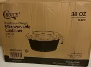 Heavy Weight Container 38 oz w/ Lid 7 1/4" (select qty below) 150 in a pack