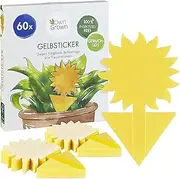 OwnGrown Yellow Sticky Traps for Gnats: 60x Sticky Fly Traps for Indoors – Gnat Traps for House Indoor Plants – Fruit Fly Trap