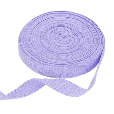 Cotton Twill Tape Ribbon 5/8" 11 Yard Herringbone Webbing Tape, Light Purple