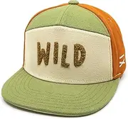 [Hand und Feuer] Snapback Cap Children's Wild Retro Brown Canvas One Size, Brown, One Size