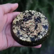 Orgone Energy Shungite Charging Plate Medium - Gold 50:50 METAL TO RESIN