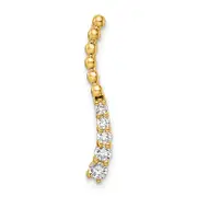 14k Yellow Gold 1/5 Ct. Lab Grown Diamond VS/SI+ G+ Fancy Bar Chain Slide Pendant