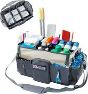 Large Cleaning Supplies Organizer-Cleaning Caddy Organizer With Handles Beige