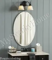 Luxury Frameless EXTRA LARGE 28" Oval Wall Mirror Vanity Bathroom Beveled Smooth