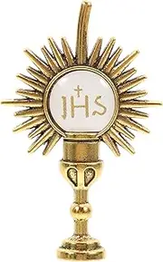 LUOZZY 5Pcs Zinc Alloy Cross Lapel Pin for First Communion Holy Brooch Religious Cross Accessory for Clothing First Communion Keepsake Accessories