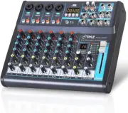 Pyle Professional Audio Mixer Sound Board Console Desk System- Interface 8 Chann