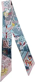 [JERLA] 100% Mulberry silk Scarf Head Hair Ribbon Bag scarf Handbag Handle wrap Tie Bundle Scarf Neckerchief Scarf for women