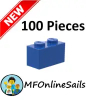 **NEW** 100x Genuine LEGO 1x2 Bricks - Blue- Piece # 3004 Bulk