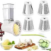 Slicer/Shredder Attachment for Kitchenaid Mixers, Cheese Grater & Vegetable Chopper & Salad Shooter & Grater Food Slicer Accessories for Kitchen Aid Stand Mixer Attachments(4 Blades, Dishwasher Safe)
