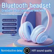 Wireless Bluetooth 5.2 Headphones Over Ear LED Headset Stereo Noise Cancelling