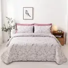 Flowers Queen King Patchwork Quilt Bedspread Coverlet Throw Rug 100% Cotton