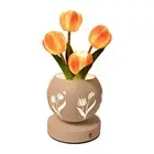 Night Light Artificial Flower Desk Lamp with Cut-Out Vase USB Charging 38348