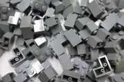 15 Lego Dark Bluish Gray Brick 2 x 2 Corner, City Pieces inv 274