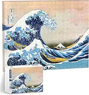 PieceRelax Canvas Wall Art Puzzles for Adults - Hokusai - The Great Wave of Kanagawa Unique Gift & Home Décor with Plastic Jigsaw Puzzle Artwork for Living Room Bedroom [HN1278]