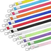 48Pcs ID Badges Lanyards, Durable Flat Nylon Lanyard Strap with Swivel Hook Clips for Name Tag Badge Holder, Colored ID Badges Lanyards for Keys School Office Festival Event