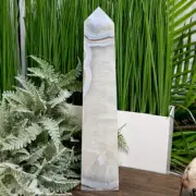 Blue Agate Quartz Tower Large Crystal Generator 1431g 276mm