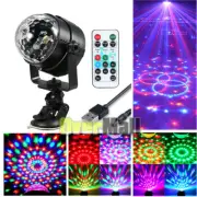 Mini LED Stage Light USB Powered Party Disco Ball Lamp Remote Control 5V Black