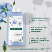 Klorane Volumising Shampoo with Organic Flax 400ml - Fine and Flat Hair