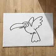 EHOMERY Inside Door Mats for Home Entrance Dirt Trap Zebra Ultra Thin Indoor Entryway Non Slip Foot 50x80cm, Black And White Non-Slip Plush Cotton Decor Doormat
