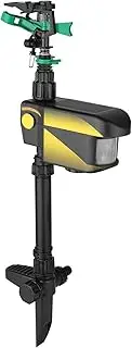 ACAGALA Solar Power Motion-Activated Sprinkler Animal Repeller with 3 Time Modes Adjustable Spray Angle & Sprinkle Distance for Garden Farm