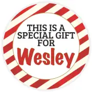 This is a Special Gift for Wesley - 25 Pack Circle Stickers 3 Inch - Christmas