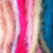 2 Meters Ostrich Feather Boa for Sewing Skirt Fringed Dress Party Carnival Decor
