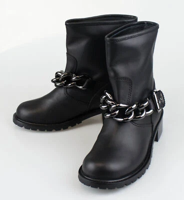New. GIUSEPPE ZANOTTI Blok Tubo Black Leather Boots Shoes Size 6 US 36 EU $1190