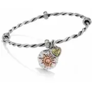 NWT Brighton ART & SOUL HAPPINESS Silver Brass Charm Bangle Bracelet $34