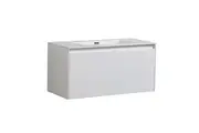Belbagno Prado Wall Hung Bathroom Vanity 900Mm Gloss White Bathroom Sinks