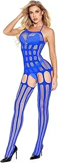 [Generic] Plus Size Satin Lingerie for Women 4X Womens Halter Bodystocking Bodysuit Lingerie Mesh Chemise Nightwear Lace Lingerie Plus Size Silk Lingerie for Women 3X
