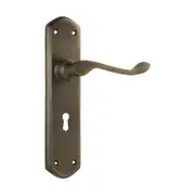0859 Door Lever Windsor Lock Pair Antique Brass H200xP60xW45mm
