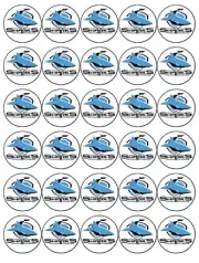 Cronulla Sharks Edible Cupcake Toppers Wafer Cake Sports Decorations (2 Sizes)