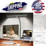 LED Desk Lamp Eye-Caring Dimmable Flexible Gooseneck Clamp Light for Office