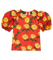 [Mini Rodini] Mini Rodini Floral cotton blouse Y 10/11 orange