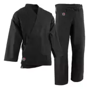 ProForce 8 oz Black Karate Uniform Traditional Drawstring - 100% cotton