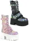 Pleaser Demonia ASHES-120 3 1/2" Chunky Heel, 2 1/4" Platform Mid-Calf Boot