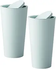 Large Capacity 2pcs Office Table Trash Can Automotive Garbage Cans Lid Plastic Desktop Wastebasket Pp Material