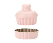 1 Set Muffin Cupcake Pans Safe Non-stick Carbon Steel Sturdy Anti-Deform Reusable Cupcake Baking Mold Set for Kitchen Pink
