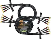 8 Foot - Canare 4S11 – Audiophile Grade - HiFi Star-Quad Bi-Amp Speaker Cable Pair with Eminence Gold Spade Connectors