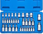 Neiko 10070A Torx Bit Socket and External Torx Socket Set | 35-Piece Set S2 and Cr-V Steel