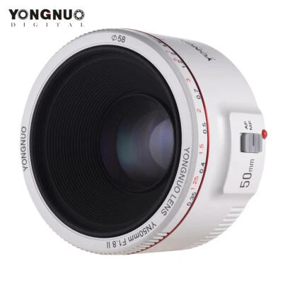 YONGNUO YN 50mm F1.8 II Auto Focus Full Frame Lens for Canon Camera WHITE
