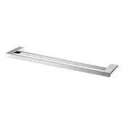 ACA 800mm Bathroom Square Chrome Double Towel Rail Towel Rack Wall Mounted