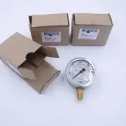 3 Pack NoShok 25-901 300-psi/kPa Pressure Gauges 1/4" NPT SS Case 300 psi