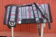 RIDERS CHOICE DENIM BLUE AZTEC SADDLE PAD COLLAR GIRTH FREE SHIP MADE IN ALABAMA